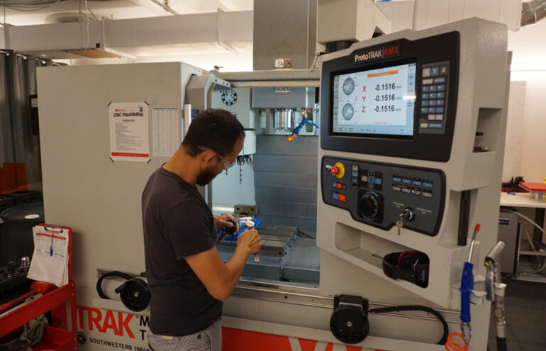 Physical AI Fellowship participants can gain access to resources such as this CNC machine at MassRobotics.