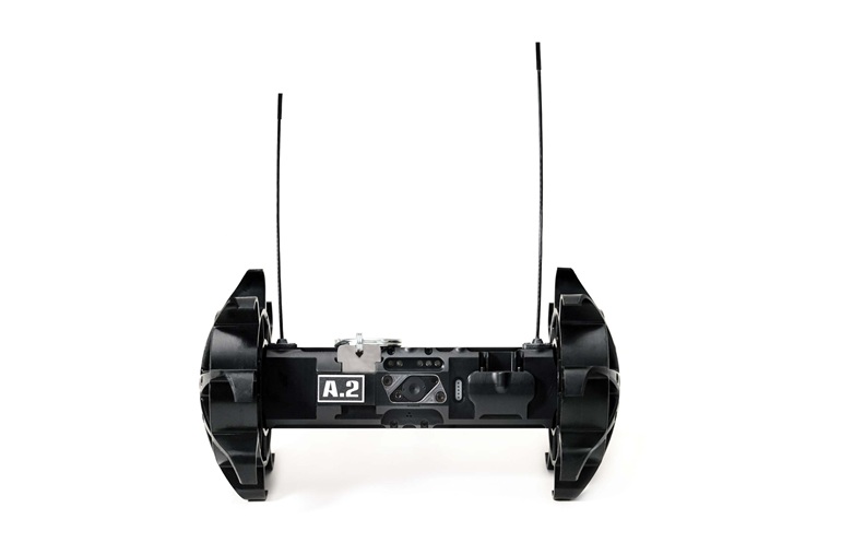 A display image of the ReconRobotics Throwbot 2. Miniaturization of circuits, sensing, and power enable the system to be portable.