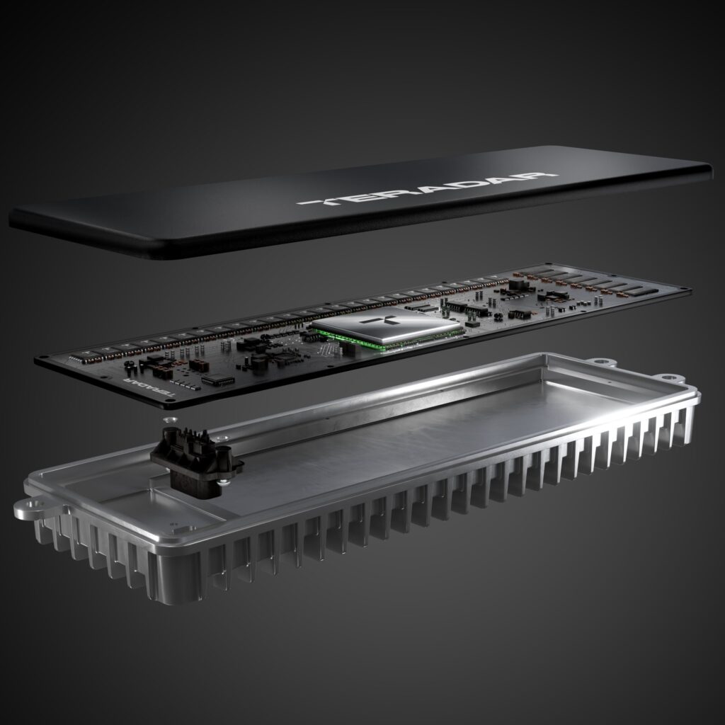 Teradar has developed a solid-state, customizable chip architecture, shown here, for autonomous vehicles.