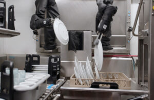 Armstrong Robotics' arms cleaning dishes.