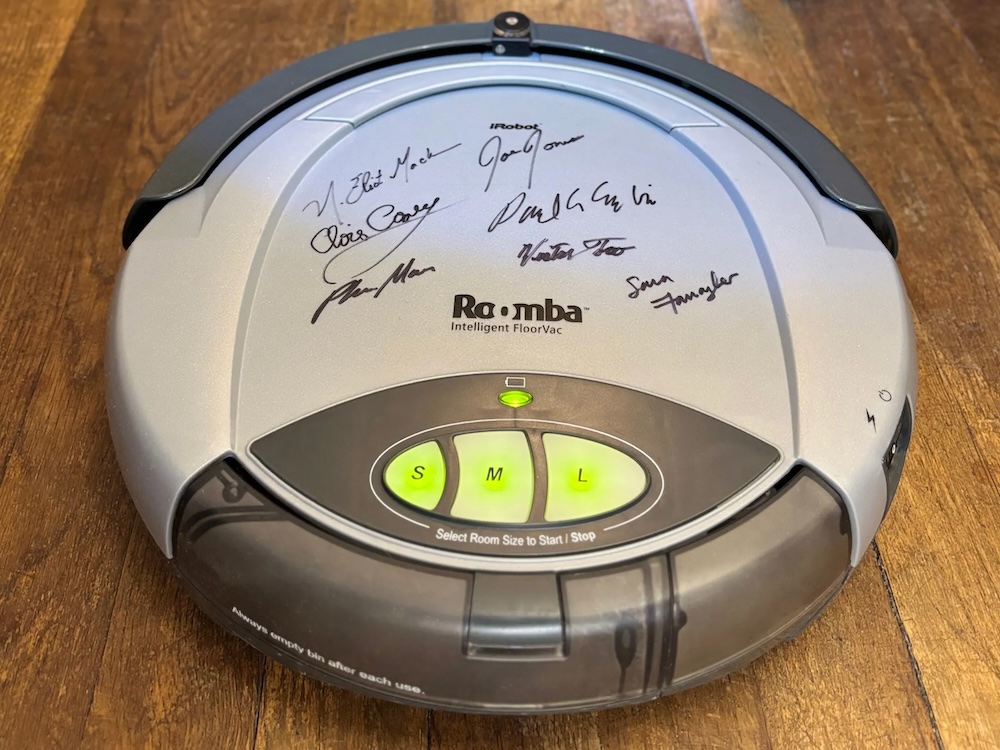 First generation of the iRobot Roomba robot vacuum.