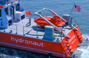Nauticus Robotics' Hydronaut autonomous boat carrying an Aquanaut.